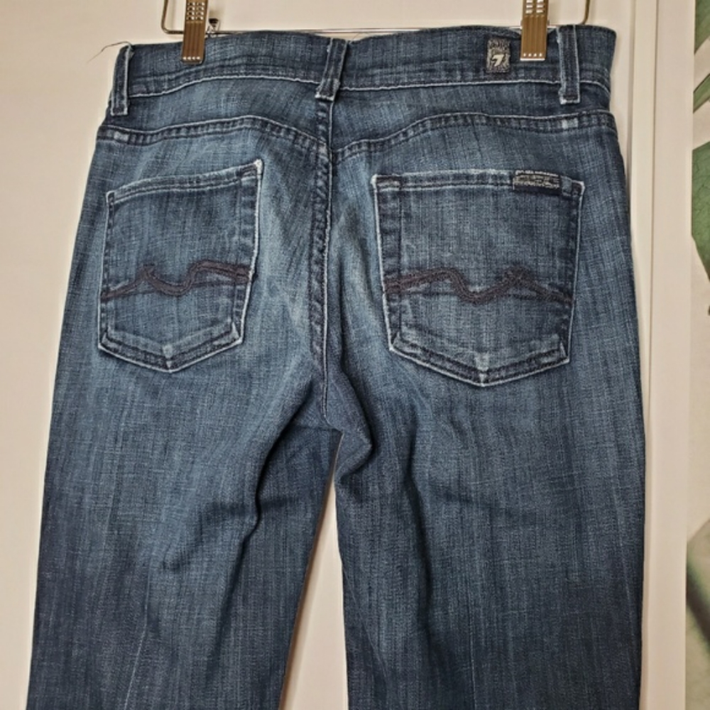 7 For All Mankind Women's Highwaist Boot Cut Jeans - Dark Blue Wash size 26 - Picture 5 of 7